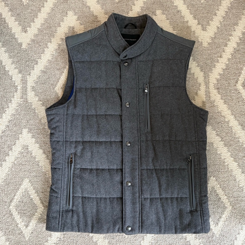 Banana Republic Charcoal Quilted Vest